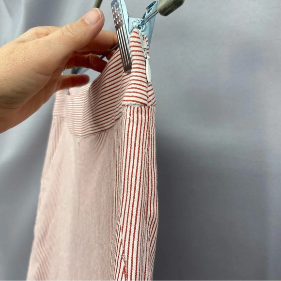 NWT Loft Red White Striped Cropped Wide Leg Flat Front Pants Size 0 Nautical - Picture 3 of 7